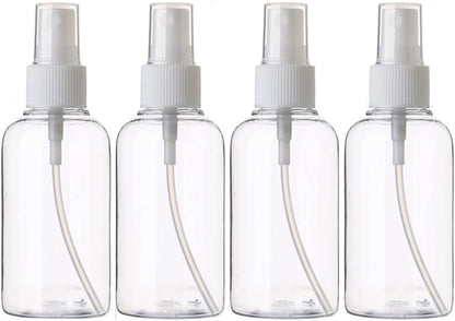 SINIDE Plastic Spray Bottles 75 ML - 8 Pack 2.5 oz Fine Mist Clear Travel Bottle Set, Empty Reusable Portable Refillable Makeup Sprayer Containers for Perfume, Liquids, Aromatherapy, Cleaning Solution