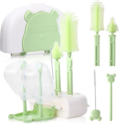 Baby Bottle Cleaner Brush Set Travel Baby Bottle Cleaning Kit Toddler Cleaning Set Travel Bottle Cleaner Kit After Birth Essentials for Mom Kit Toddler Travel Essential Convenience kit