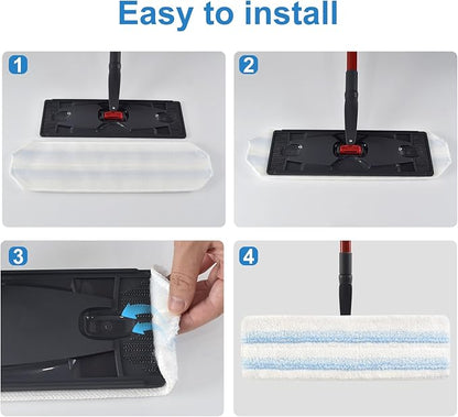 8 Pack Mop Pads Replacements Compatible with O Cedar H2prO Flat Mop System Microfiber Mop Refills for O Cedar H2pro Flat Mop,Washable & Reusable Mop Heads Replacement for Ocedar H2Pro Mop Floor Clean