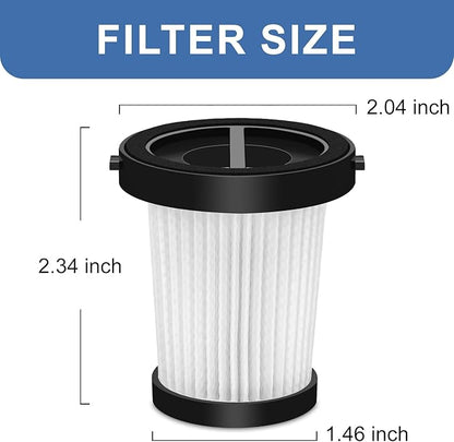 Washable Reusable Replacement Filter Compatible with Gxzsk 500W Corded Mattress Vacuum Cleaner，Dual Cup & Widen Suction Port Handheld Vacuums 4-Pack