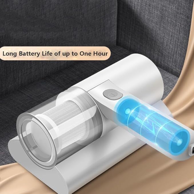 Mattress Vacuum Cleaner Smart Handheld Vacuum Cleaner with Charging Function 10Kpa Suction UV-C Light Low Noise Suitable for Beds, Sofas, Car Seats, Carpets
