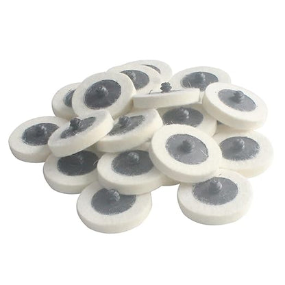 20 Pcs Surface Conditioning Quick Change Compressed Wool Felt Buffing Discs, 2 Inch Dia Fine Polishing Pads(White)