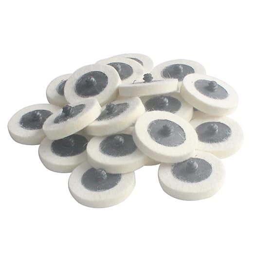 20 Pcs Surface Conditioning Quick Change Compressed Wool Felt Buffing Discs, 2 Inch Dia Fine Polishing Pads(White)