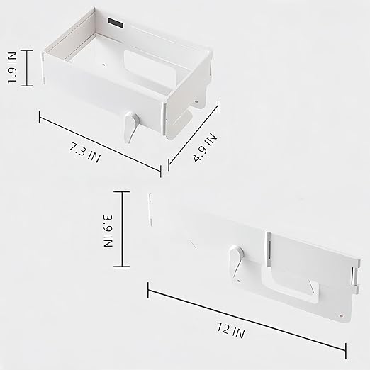 2 Pcs Collapsible Plastic Trash Bag Holder, Kitchen Cabinet Door, Garbage Bag Holder Under Sink, White, Plastic, 5 Gallon, Rectangular, Indoor/Outdoor, Adjustable, No Lid, Trash Can