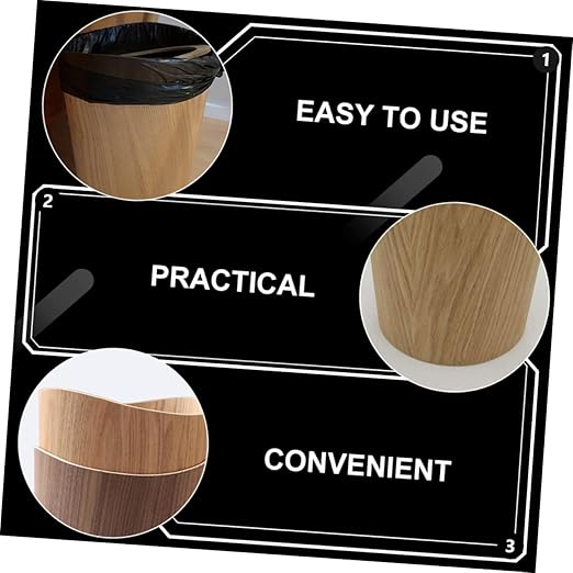 PRETYZOOM Kitchen Trash Can Compost Bin for Outdoor Indoor Bathroom Waste Bucket Lidless Garbage Can Organizer