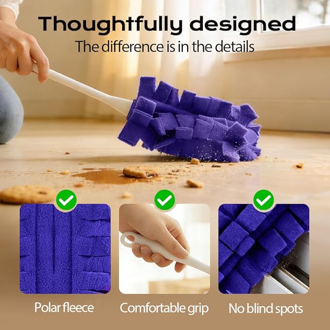 Duster Refills Reusable,360° Heavy Duty Fleece Reusable Duster Refills Duster Pads Washable Cleaning Pads Tools for Cleaning Ceiling Fan Window Kitchen (15PCS)