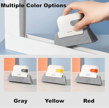 Window Track Cleaner Window Track Cleaning Tools 2 in 1 Sill Cleaner Tool Groove Cleaning Brush for Slides Grooves Tiles Blinds Car Vents (Yellow-3PCS)