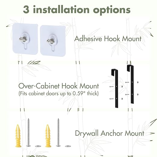 GOBAM Trash Bag Dispenser & Grocery Bag Holder, Large Capacity Plastic Bag Organizer with 3 Installation Options, Trash Bag Holder for Cabinet Door, Under Sink, Wall Mount–Ideal for Kitchen Organizer