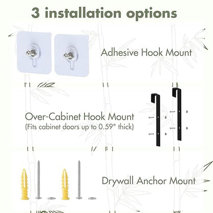 GOBAM Trash Bag Dispenser & Grocery Bag Holder, Large Capacity Plastic Bag Organizer with 3 Installation Options, Trash Bag Holder for Cabinet Door, Under Sink, Wall Mount–Ideal for Kitchen Organizer