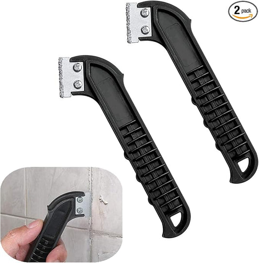 2 Pcs Grout Removal Tool Professional Grout Scraping Rake Tool Grout Remover Carbide scraper for Tile Cleaning, Grouting Tool,Ideal for DIY and Professional Use, Grout Rake Scraping Tool(Black)
