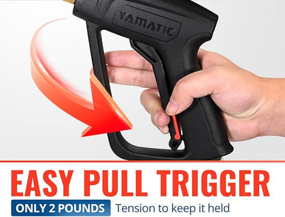 YAMATIC Pressure Washer Gun Wand with Swivel 3/8" Plug & M22 Coupler, Stainless Steel Extension Lance Replacement for Ryobi, Simpson, Craftsman Power Washer for Foam Cannon Car Wash, 4000 PSI