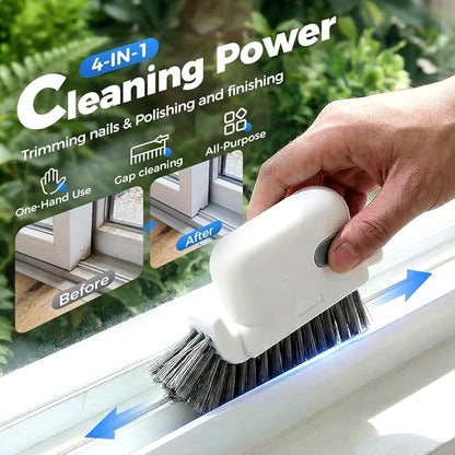3-in-1 Removable Window Slot Brush,New Window Groove Cleaning Brush, Portable Window Track Cleaner Window Groove Cleaning Brush Tools with Hidden Scraper for Home Window Groove (Gray-2PCS)