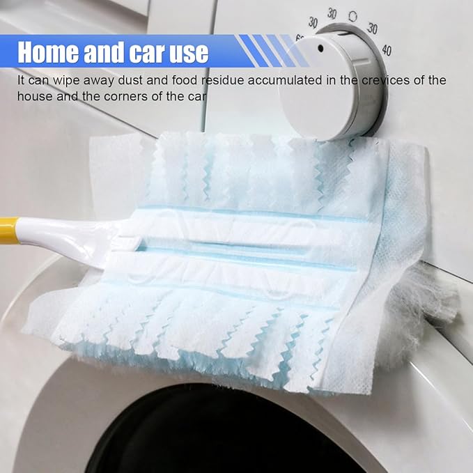 YoRise Duster Refills, Microfiber Cleaning Tools with 1 Handle, Heavy Duty Electrostatic Duster Replacement Head, Disposable Cleaning Supplies for Car, Kitchen, Bedroom, Furniture, Blinds (10PCS)