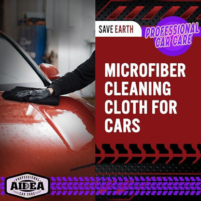 AIDEA Microfiber Cleaning Cloth Black, 400PK, Microfiber Towels for Cars, Shop Towels Cleaning Rags, Premium Wash Cloths, Absorbent Towel for SUVs, House, Kitchen, Commercial, Cleaning Supplies 12×12"