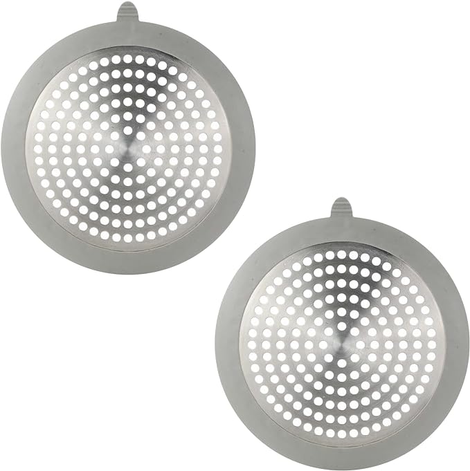 Danco 11040P Bathroom Sink Hair Catcher, Bathtub Drain Protector, Sink and Tub Strainer, 2-Pack
