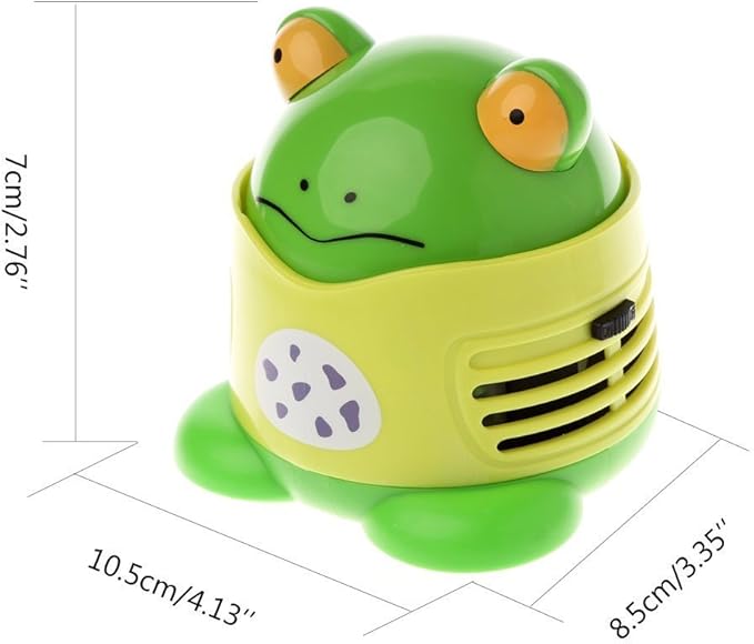 Table Cleaner, Desktop Vacuum Cartoon Mini Frog Dust Catcher Assistance Keyboard Cleaning Dust Sweeper for Home Office