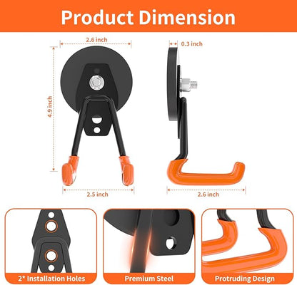 ENUODA Strong Magnetic Hooks Heavy Duty Upgraded Magnetic Tool Holder Rare Earth Magnets with Hooks for Hanging Wreath, Garden Tool, Toolbox, Shovel, Broom, Garage, Tool Chest, Organization, 4PCS