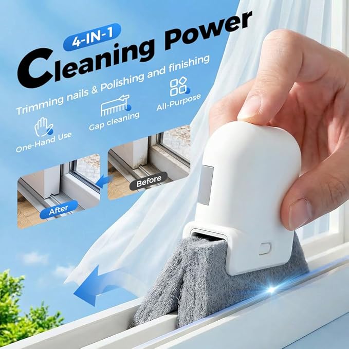 Magic Window Track Cleaner, 2026 Upgraded Handheld Cleaning Brush Set, for Window Slides Grooves, Tile Grout Lines, Shutter Slats, Car AC Vents & Narrow Gaps (Mix-3PCS)
