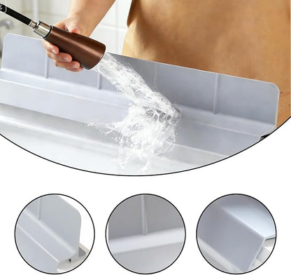 Kitchen Sink Splash Guard 23", Silicone Sink Protectors for Kitchen with High Anti-Spill Lip, Flexible Waterproof Edge Shield, Self-Draining, Easy Install & Wipe Clean, Gray