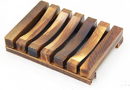 Soap Dish Soap Tray for Bathroom, Eco-Friendly Natural Wooden Soap Dish Biodegradable, Zero Waste, Plastic Free, Charcoal Color,Carbonized