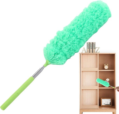 Fiber Dusting Brush, Multifunctional Extendable Dusting Wand, Washable Ceiling Duster, Cobweb Ceiling Duster with Extension, Cleaning Feather Dusters for Cleaning Ceiling Fan Furniture