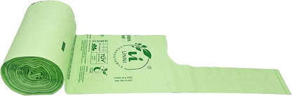 UNNI 3 Gallon Compostable Trash Bags with Tie Handles, 200 Count Small Food Scrap Kitchen Compost Bags for Countertop Bin, Certified by BPI, CMA & OK compost HOME, Meets ASTM D6400