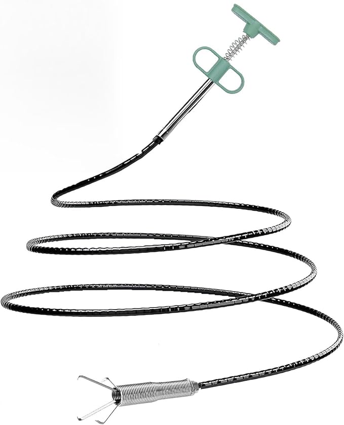 Upgrade Drain Snake for Hair Clogs, 76'' Four claw grabber pickup tool for Litter Pick, Home Sink, Drains, Toilet, Snake Drain Hair Remover