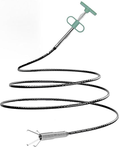 Upgrade Drain Snake for Hair Clogs, 76'' Four claw grabber pickup tool for Litter Pick, Home Sink, Drains, Toilet, Snake Drain Hair Remover