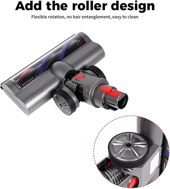 Roller Brush Head，Compatible for Dyson ，V7 V8 V15 Cordless Vacuum Quick Release Motorhead with LED Headlight Deep Cleaning Parts(1PC Brush Head)