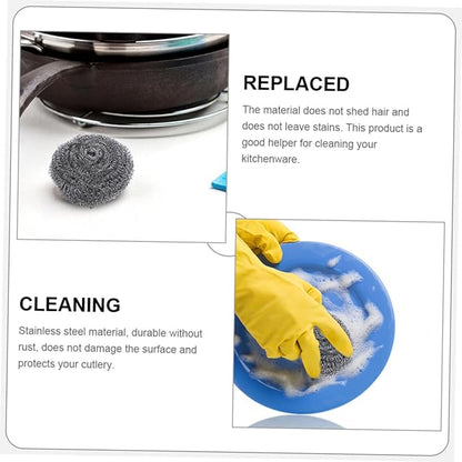 Cabilock 20pcs Pan Cleaning Scrubbers Metal Scrubber Balls for Pot Grill and Oven Cleaning Non-Shedding Kitchen Tool