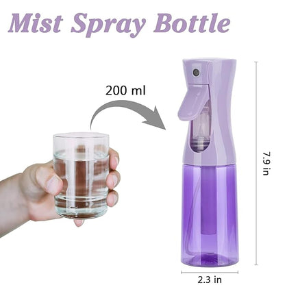 Hair Brush Set with Continuous Spray Bottle，Slick Back Hair Brush Back Brushing, Combing, Slicking Hair (Purple)