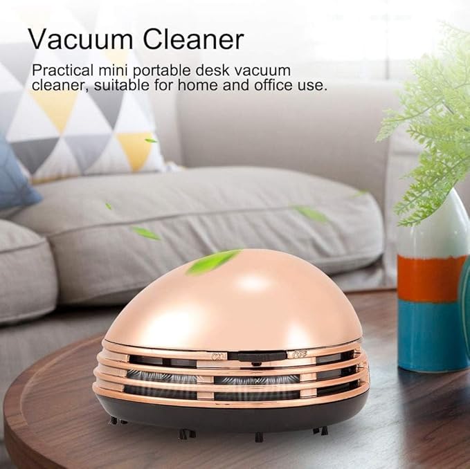 Cyrank Desktop Vacuum Cleaner, Mini Table Dust Sweeper Cordless Tabletop Crumb Sweeper Portable Table Dust Vaccum Cleaner Ladybug Dust Sweeper Desk Cleaner for Cleaning Dust Crumbs Piano Computer Car