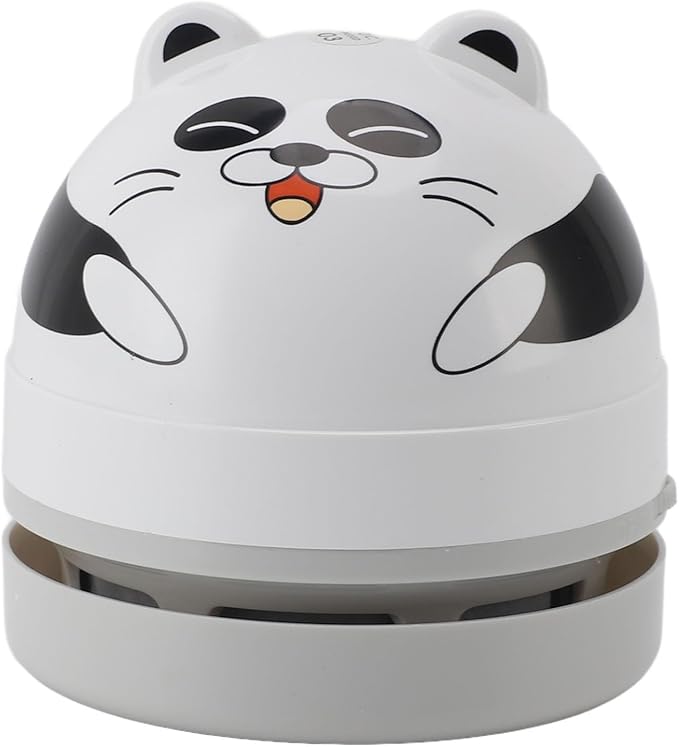 TOPINCN Portable Mini Desk Vacuum, Portable USB Vacuum Cleaner for Desk Mini Cute Cartoon Desktop Vacuum for Cleaning Eraser Crumbs, Dust, Crumbs, Computer, Keyboard (Panda)