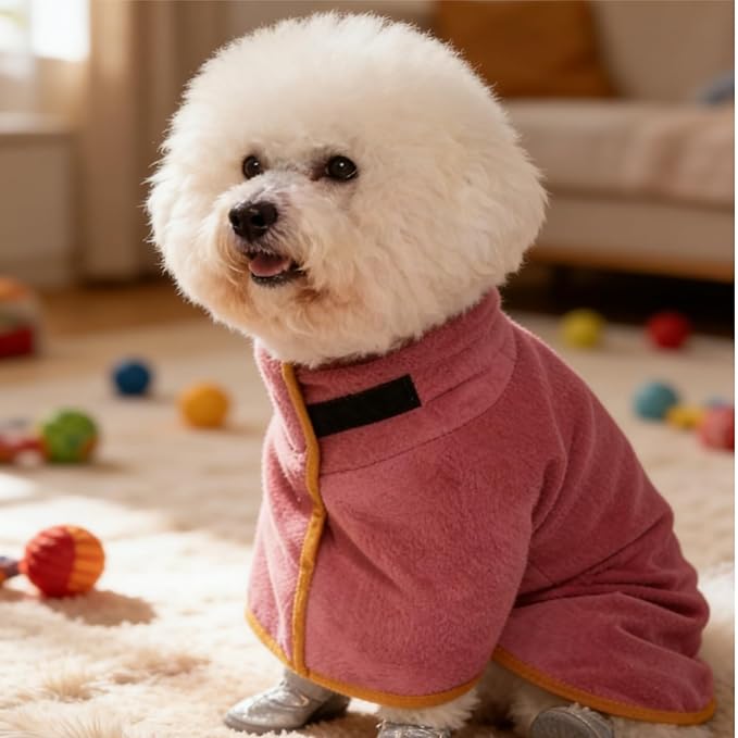 5Pcs Pet Shower & Bath Supplies Dog Shampoo Brush Set All in One Grooming Kit Fast Dry Dog Bathrobe Spa Massage Scrubbing Brush Easy Clean Glove Microfiber Towel & Deshedding Glove