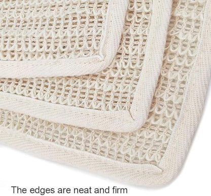 100% Natural Sisal Washcloth. Gentle Exfoliation for Smoother Skin. Durable & Reusable for Face & Body. 100% Biodegradable. Removes Dead Skin Cells and Dirt (3 Pcs)