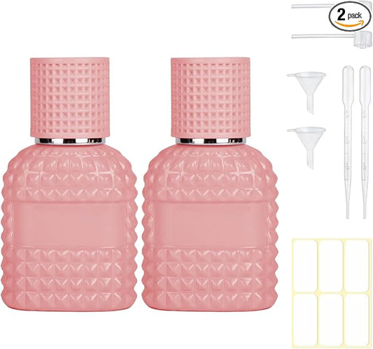 2 Pack Refillable Spray Perfume Bottles, 30ML Thick Glass Empty Perfume Bottles, Perfume Atomizer Travel Cologne Sprayer Bottles