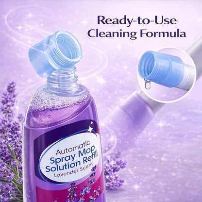 Auto Spray Mop Floor Cleaning Solution Refill 42 fl oz Lavender Scent, Multi Surface Floor Cleaner Refill for Spray Mops, Ready to Use Liquid, 1 Count