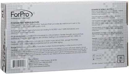 ForPro Disposable Nitrile Gloves, Chemical Resistant, Powder-Free, Latex-Free, Non-Sterile, Food Safe, 4 Mil