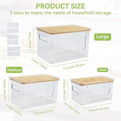 OTraki 3 Pack Trash Bag Holder Dispenser with Lid Plastic Garbage Bag Dispenser Stackable & Wall-mounted, Trash Bags Organizer Under Sink for Kitchen, Pantry Cabinet Organizer and Storage