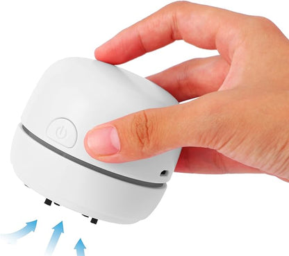 Desktop Vacuum Cleaner USB Charging with Vacuum Nozzle Cleaning Brush, cuteofficedeskaccessories Detachable Design & Portable Mini Table Dust Vaccum Cleaner Crumbs,