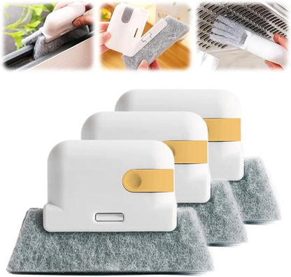 3PCS Magic Window Track Cleaner,2026 New Window Groove Cleaning Brush Tools Set Hand-held Cleaner Brushes Tools for Window lides Gaps,Sliding Door Track (Yellow 3PCS)