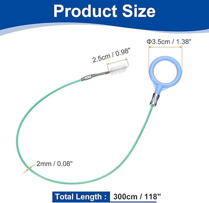 HARFINGTON 2pcs Flexible Drain Clog Remover Tool 0.08" Dia. 118" Sink Sewer Hair Drain Cleaner Tool Sink Unclogger for Kitchen Toilet Bathtub Sewer