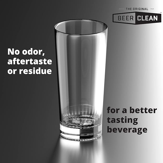 BEER CLEAN Diversey 990224 Low Suds Glass Cleaner for Electric Brushing, Portion Control Bar Glass Washing Powder, Unscented, Packet, 0.5-Ounce (Pack of 100)