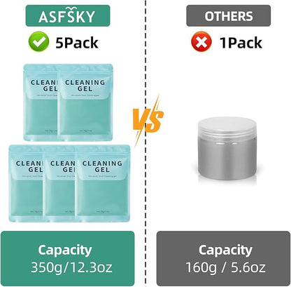 ASFSKY Car Cleaning Gel (5 Pack) Cleaning Putty Universal Dust Cleaning Car Interior Cleaner Keyboard Dust Remover Car Slime Gifts for Men Women Girl