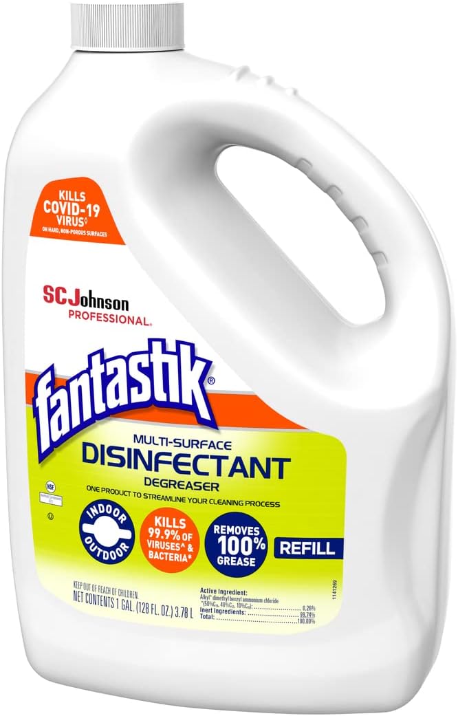 SC Johnson Professional FANTASTIK Disinfectant Multi-Surface Cleaner 1 Gallon, Pack of 4