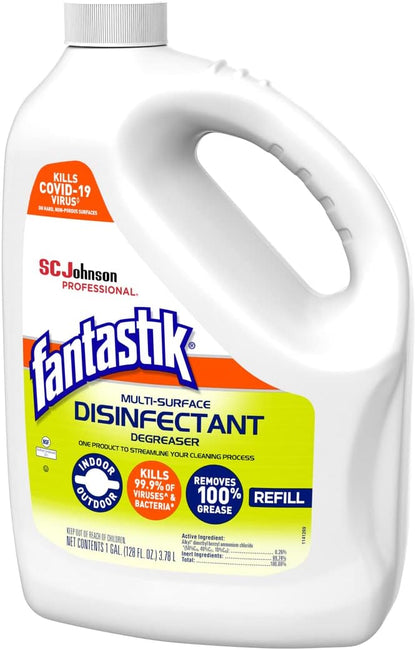 SC Johnson Professional FANTASTIK Disinfectant Multi-Surface Cleaner 1 Gallon, Pack of 4