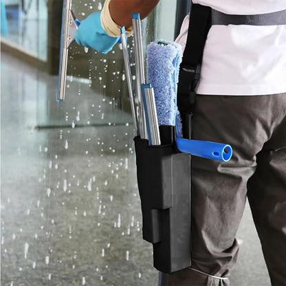Window Cleaning Holster with Belt - Detachable Side Bucket Squeegee Holder Tool Belt
