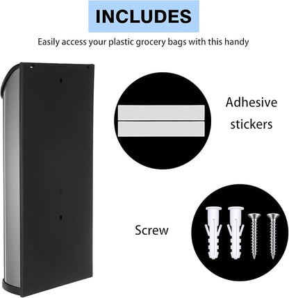 2 Pcs Stainless Steel Grocery Bag Holder Plastic Bag Organizer Wall Mounted Trash Bags Dispenser for Kitchen Pantry Cabinet Garage Storage Space Saving