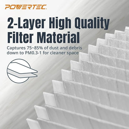 POWERTEC 90398 Cartridge Filters 2PK for Shop Vac, 9039800, 9039833 Type AA Replacement Filters, Fits Shop-Vac Most 4 Gallon and Less Wet/Dry Vacuum Cleaners (75083-P2)