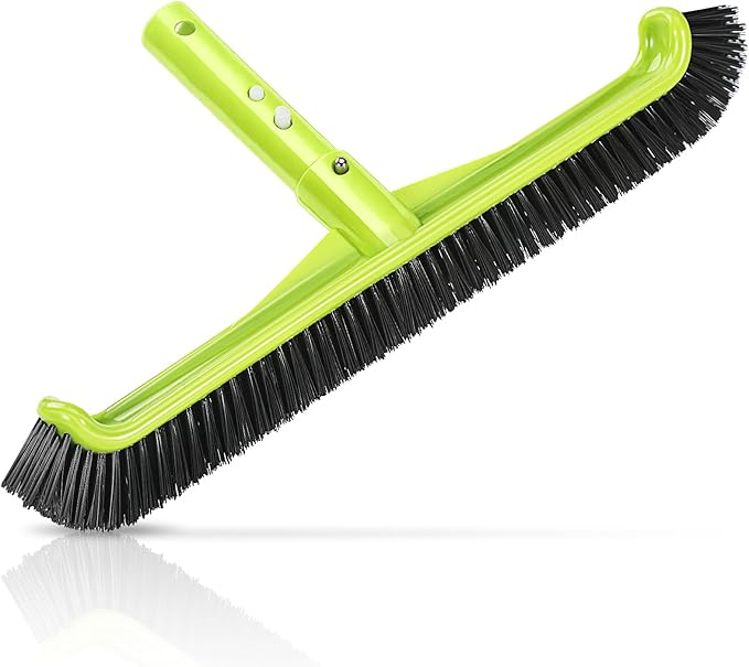 Pool Brush Head, Scrub Brush with Premium Nylon Bristles,Curved Ends High-Efficiency Pool Broom/Pool Brushes for Cleaning Inground/Above Ground,Swimming Pool, Walls, Bathtubs, Tiles & Floors(Green)
